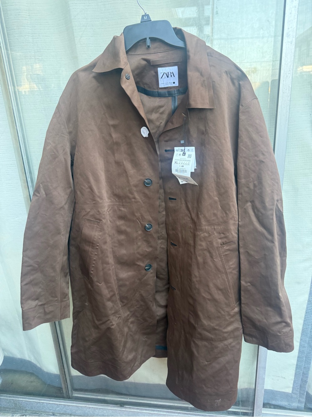 ZARA Brown women’s Trench Coat with Button Front